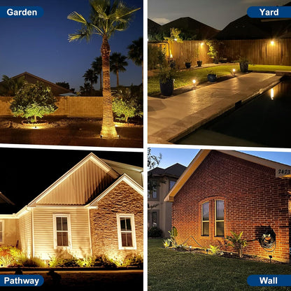 Solar Spot Lights Outdoor, 10 Pack Outdoor Solar Lights for Yard Waterproof, 4 Lighting Modes Solar