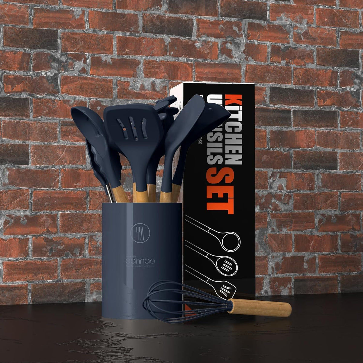 Silicone Cooking Utensils Set - 446°F Heat Resistant Silicone Kitchen Utensils for Cooking,Kitchen