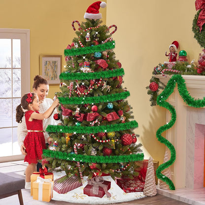 25 Feet Metallic Twist Tinsel Garland Backdrop for Parade Floats, Christmas Eve, New Year