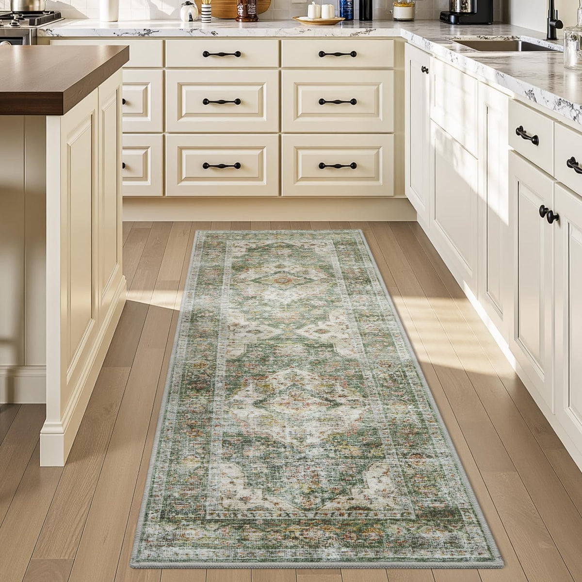 AMOAMI-2X3 Small Rug-Washable Rugs Entryway Mat Indoor-Soft Vintage Non Slip Rugs for Kitchen