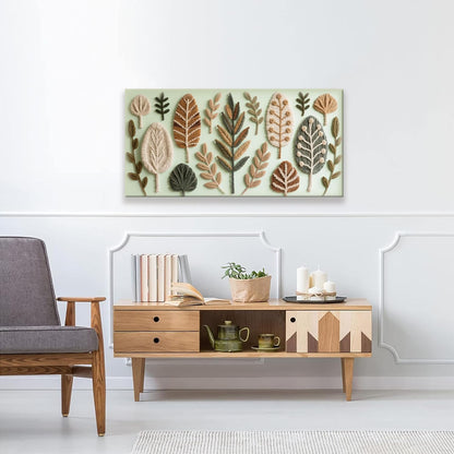 Boho Wall Art Chic Home Wall Art Modern Bohemian Feather Green Canvas Wall Art Decor For Apartment