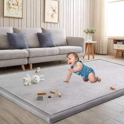 Baby Play Mat for Floor Tummy Time Nursery Rug Muscle Mat Area Playroom Rug 4'11x3'28" Memory Foam