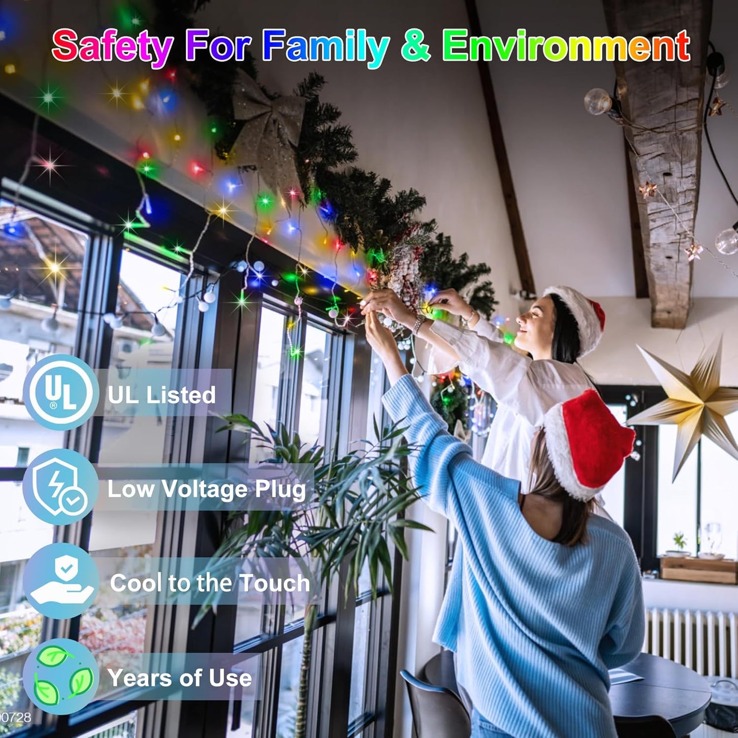 1332 LED 132FT Christmas Lights with 296 Drops, 12 Modes Dimmable Multicolor Outdoor Hanging Lights