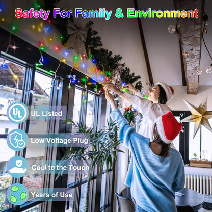 1332 LED 132FT Christmas Lights with 296 Drops, 12 Modes Dimmable Multicolor Outdoor Hanging Lights