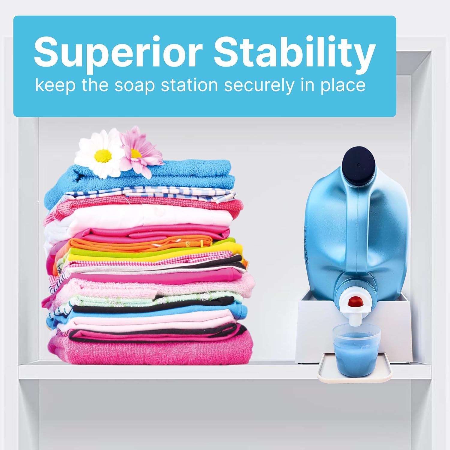 TidyFriend No-Spill Liquid Laundry Detergent Dispenser Holder, Laundry Soap Dispenser Holder with