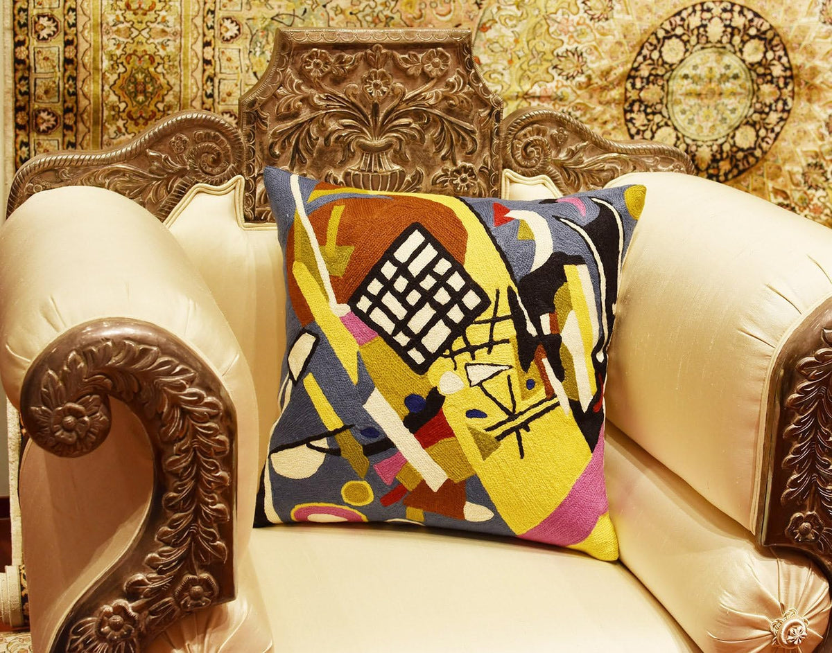 Kandinsky Modern Pillow Cover Frame Gray Abstract Pillowcase Grey Modern Chair Cushion Contemporary