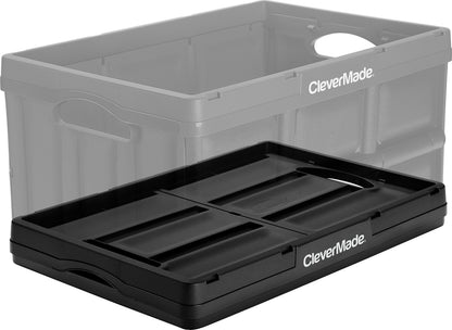 CleverMade Collapsible Storage Bin, 46L Crate, Holds Up to 75 lb, Black