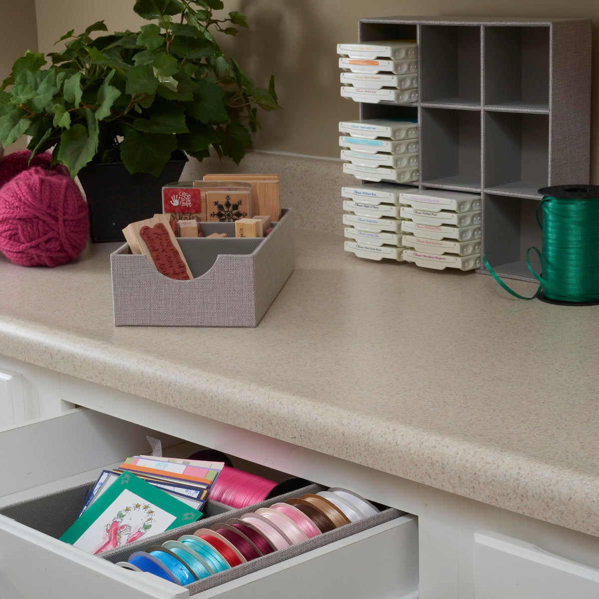 Household Essentials Grey 728-1 Deep 9 Section Drawer Organizer Box for Storage 12 in x 3.13