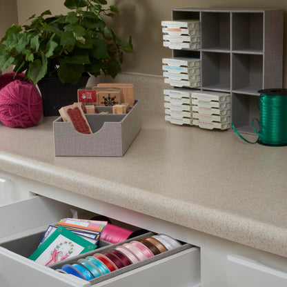 Household Essentials Grey 725-1 Deep Drawer Organizer Box for Storage | 12 in x 4 in x 3.13, Silver