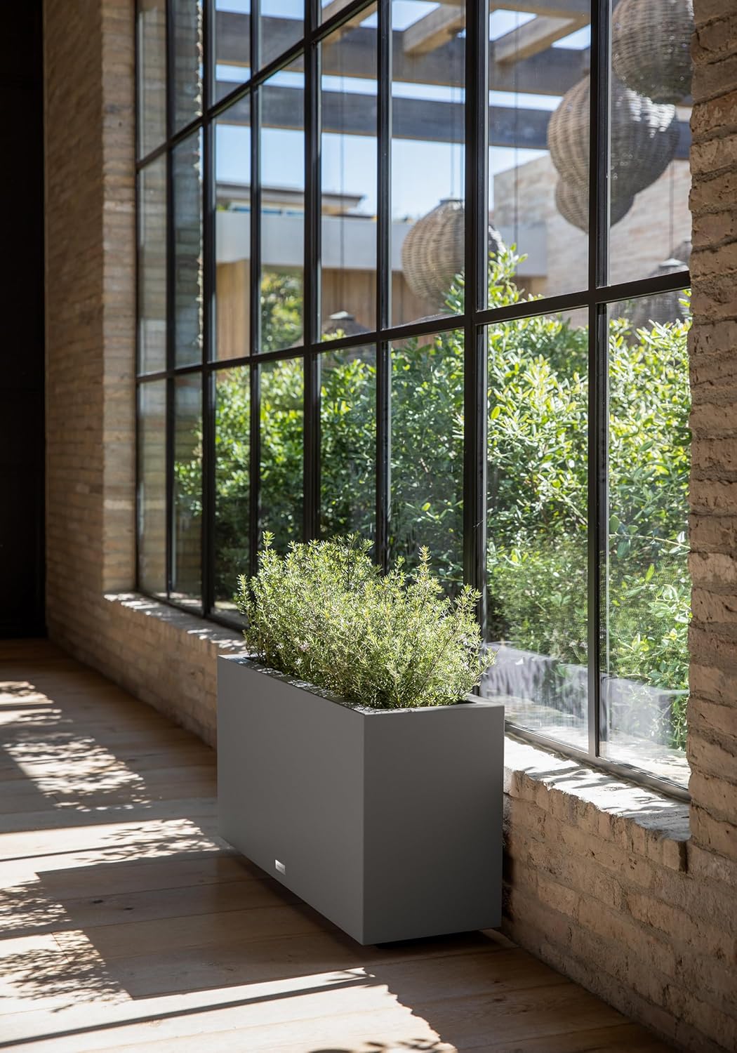 Veradek Block Series Long Box Planter - Large Rectangular Planter for Indoor or Outdoor Patio/Porch