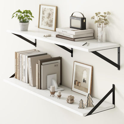 Fun Memories 40 Inch Floating Shelves, 10 Inch Deep Wall Shelf, 40 x 10 Floating Shelf Set of 2