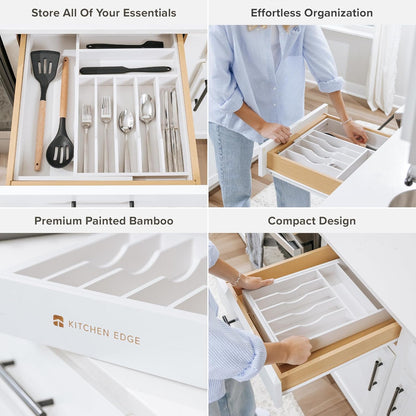 Premium Silverware, Flatware and Utensil Organizer for Kitchen Drawers, Food-Safe Contract Grade