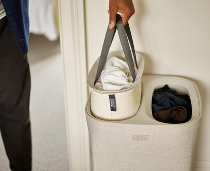 Joseph Joseph Tota 60 liter/15.8 gallon Laundry Hamper Separation Basket with lid, 2 Removable