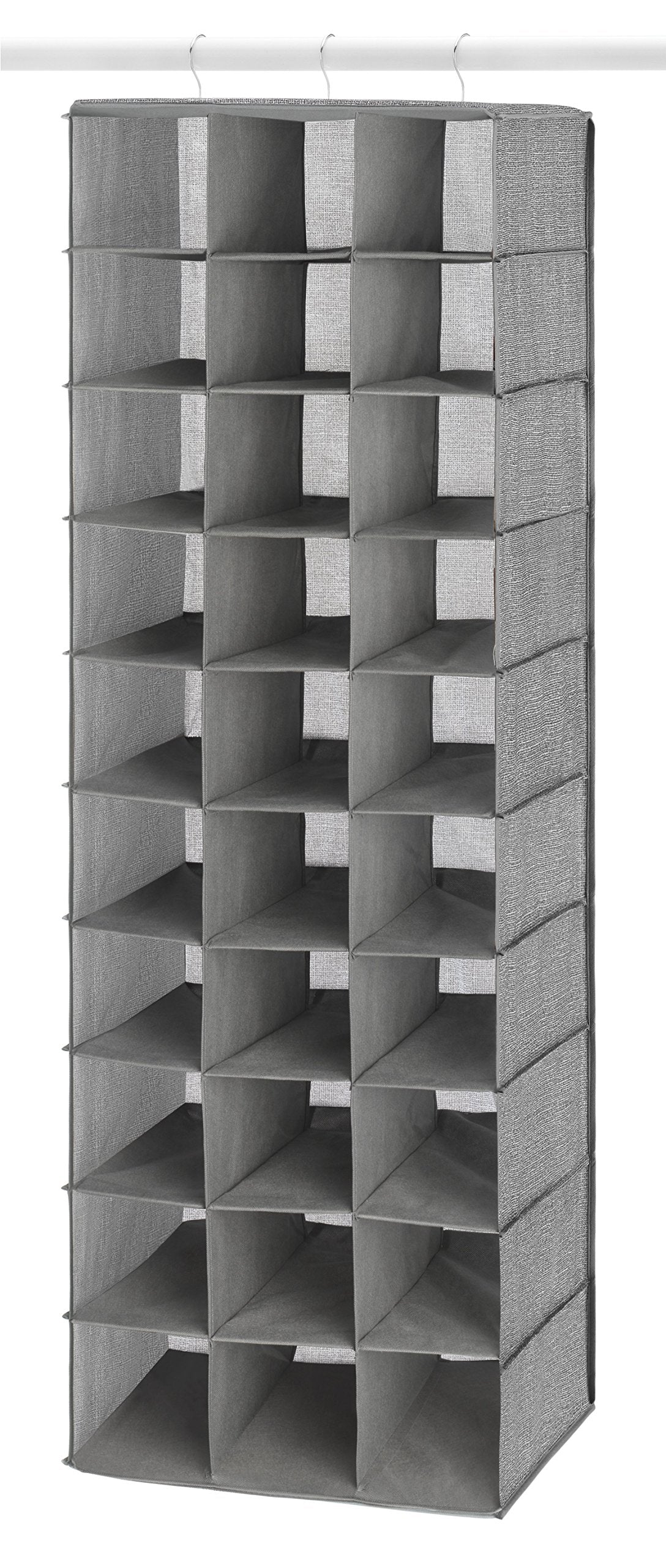 Whitmor 30 Sections Hanging Clothes Closet Shoe Organizer, Space Saving Breathable Fabric Shoe