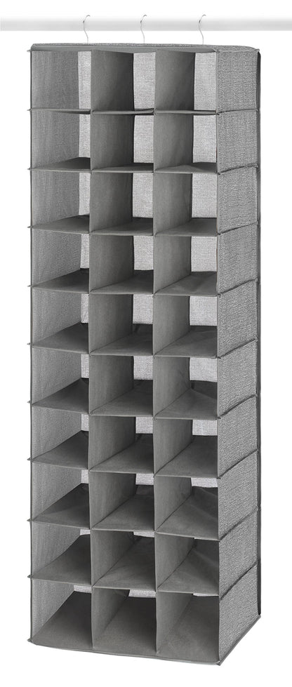 Whitmor 30 Sections Hanging Clothes Closet Shoe Organizer, Space Saving Breathable Fabric Shoe