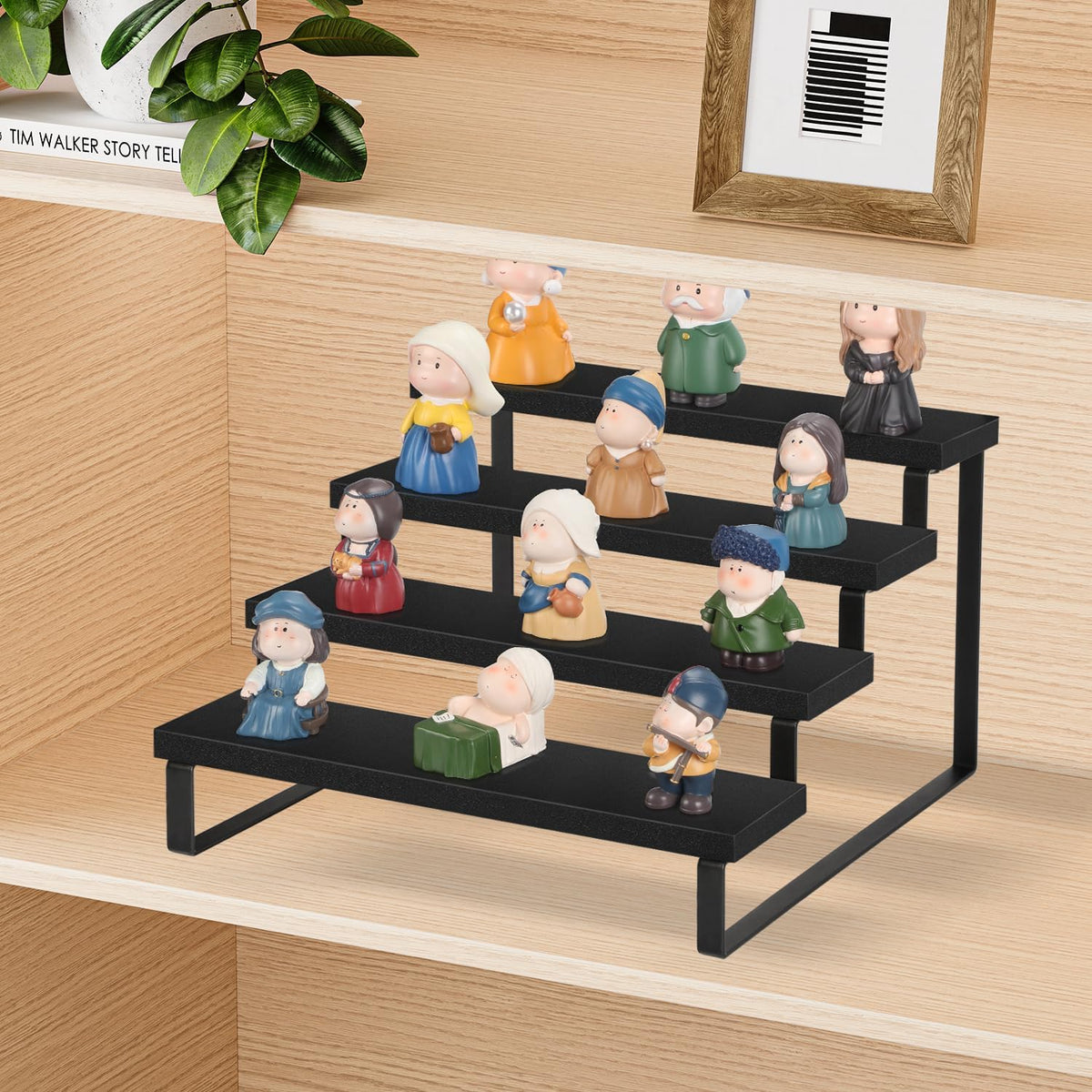 YINMIT Wooden Display Riser Stand, Tiered Perfume and Cologne Organizer Stand, 4 Tier Spice Rack