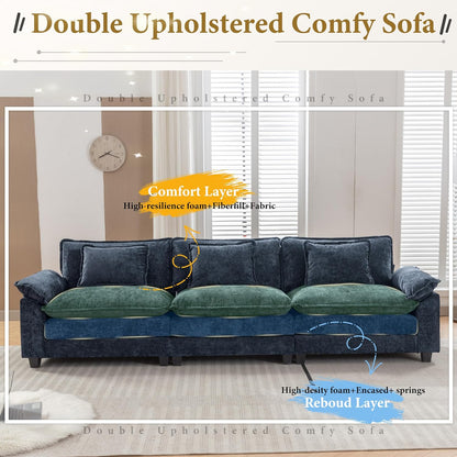 URRED Modular Sectional Sofa Comfy Cloud Couch, Modern Chenille Sofa Sleeper Deep Seat Couches with