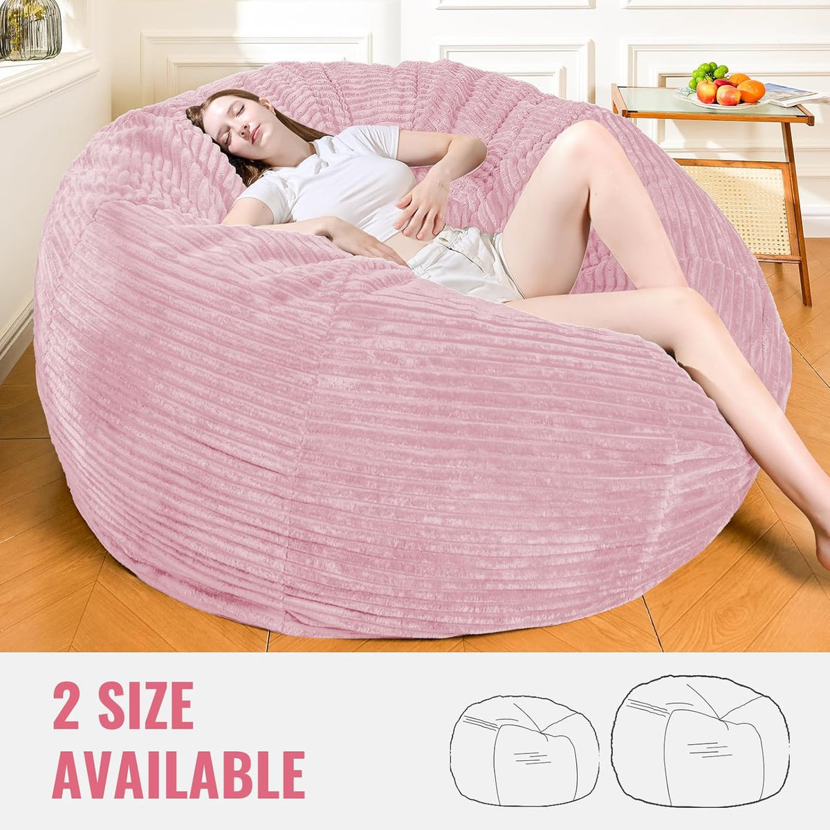 Large Bean Bag Chair, 6FT Giant Beanbag Chairs with Memory Foam Filled, Bean Bag Chairs for Adults