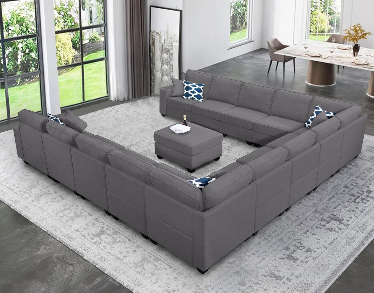 L Lengend Vansen Modular Sectional Sofa U Shaped Couch with Ottoman Modern Reversible Corner
