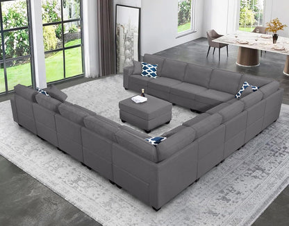 L Lengend Vansen Modular Sectional Sofa U Shaped Couch with Ottoman Modern Reversible Corner