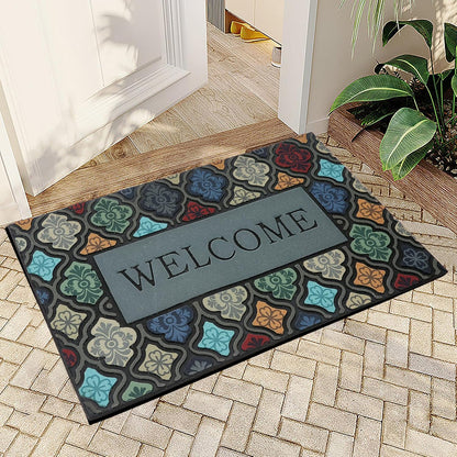 Durable Heavy Duty Front Door Mat - 24"x36" Large Outdoor Welcome Mat Non-Slip Rubber Entrance Door