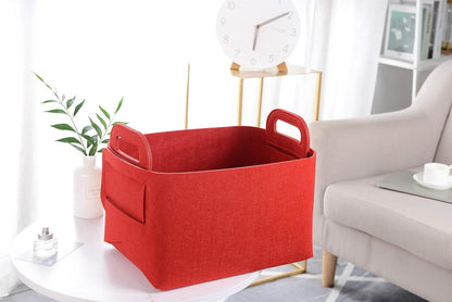 Minoisome Storage Basket Felt Storage Bin Collapsible& Convenient Box Organizer with Carry Handles