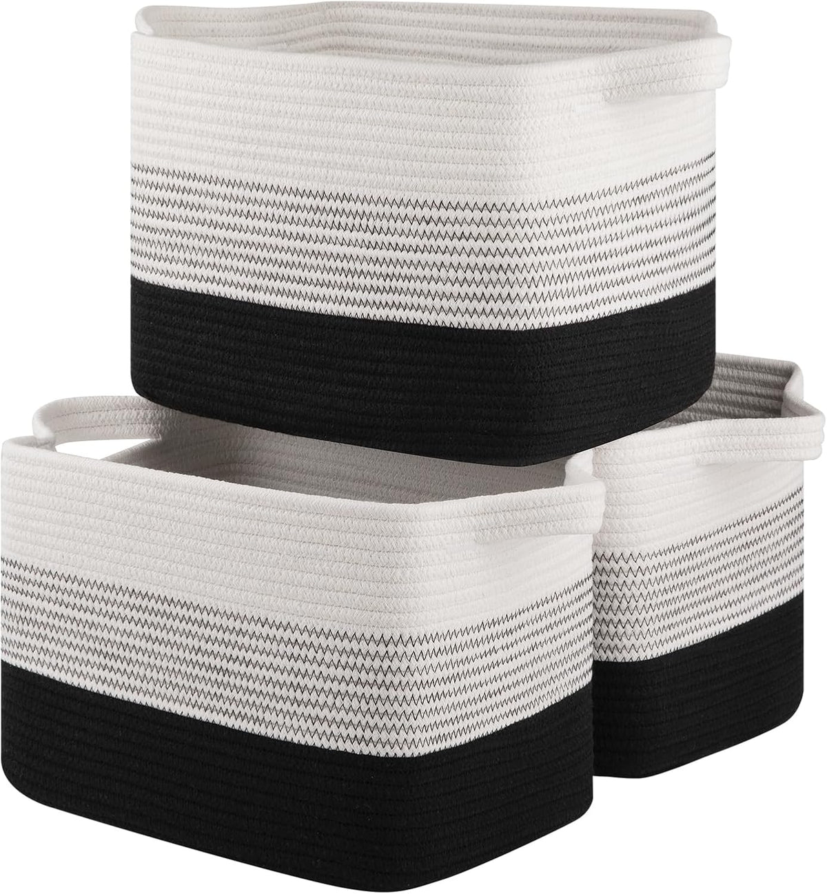 Storage Basket for Organizing, Woven Baskets for Storage, Rectangle Decorative Baskets for Shleves