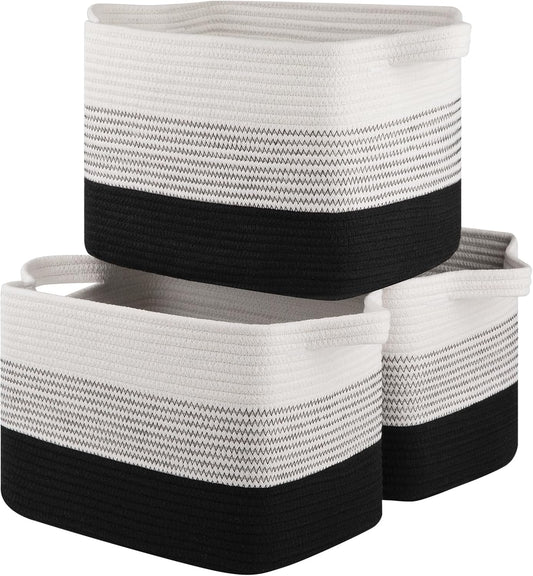 Storage Basket for Organizing, Woven Baskets for Storage, Rectangle Decorative Baskets for Shleves