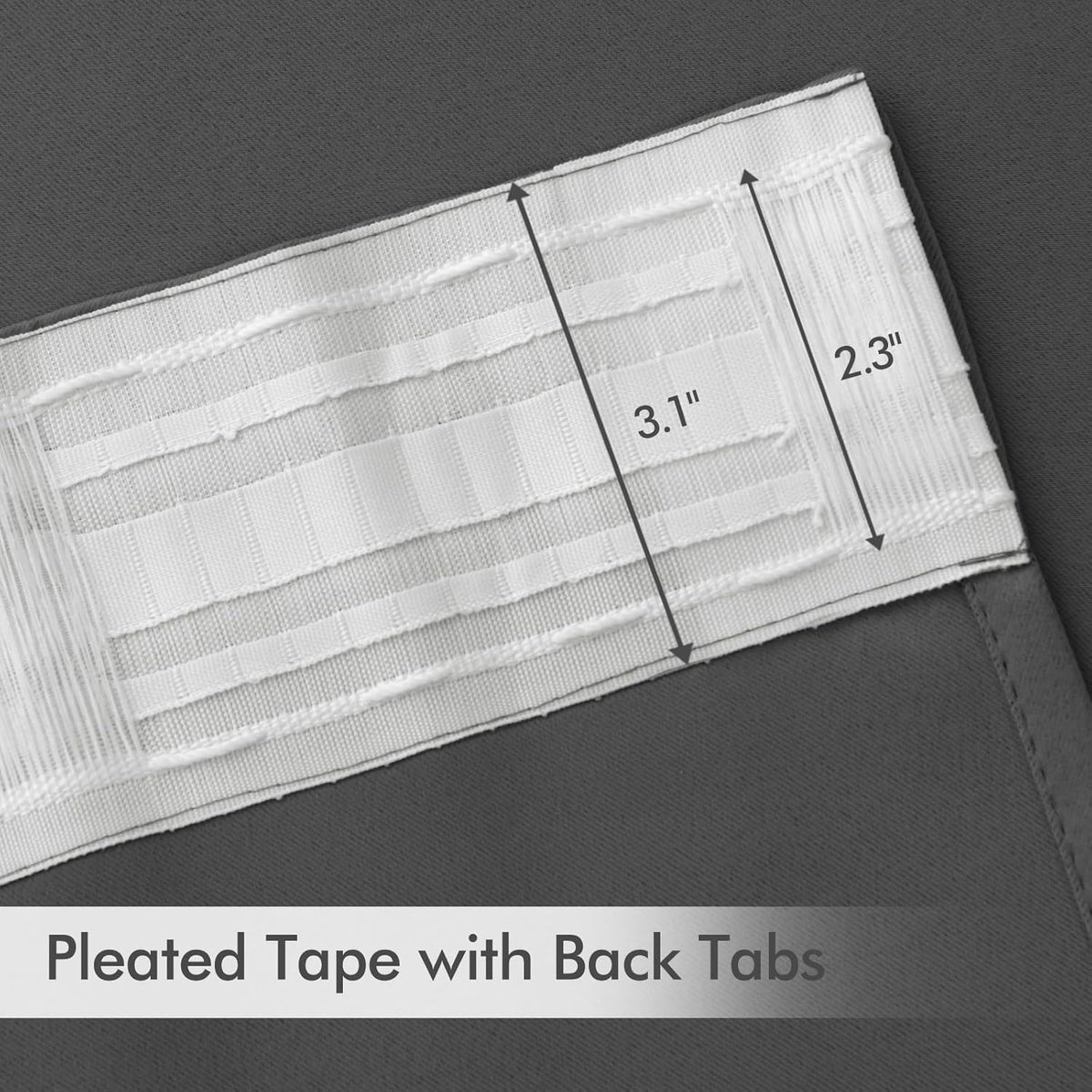 MIULEE Back Tab Grey Blackout Curtains 90 Inch Long 2 Panels Set for Living Room Bedroom Privacy