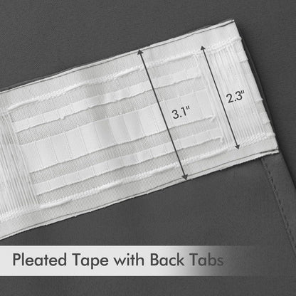 MIULEE Back Tab Grey Blackout Curtains 90 Inch Long 2 Panels Set for Living Room Bedroom Privacy