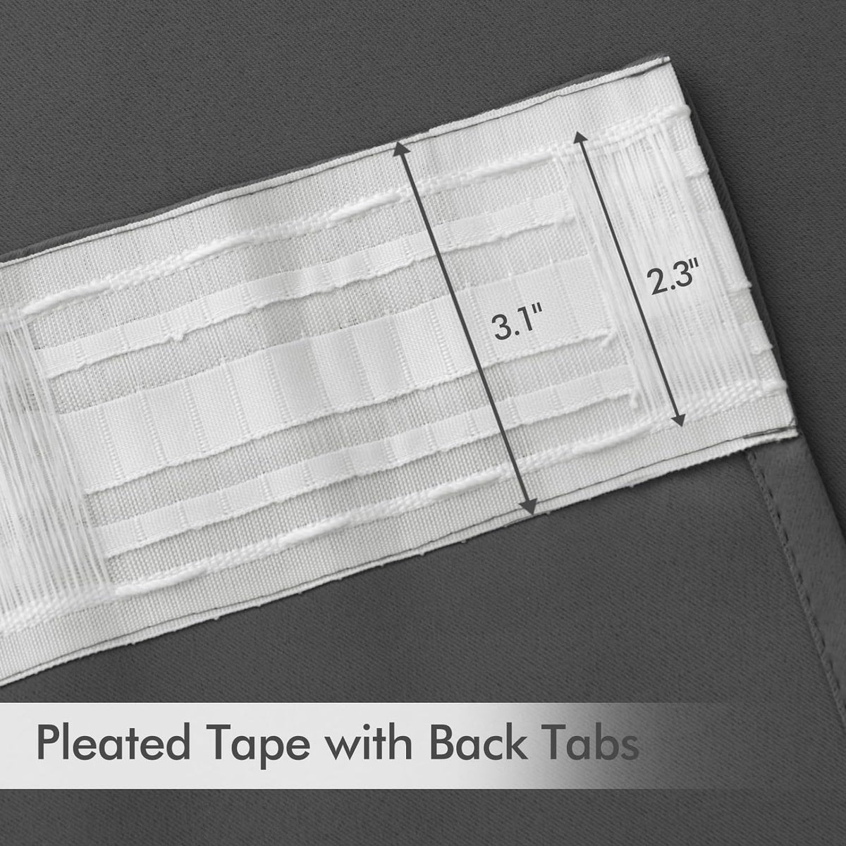 MIULEE Grey Back Tab Blackout Curtains 72 Inch Length 2 Panels Set for Living Room Bedroom Privacy