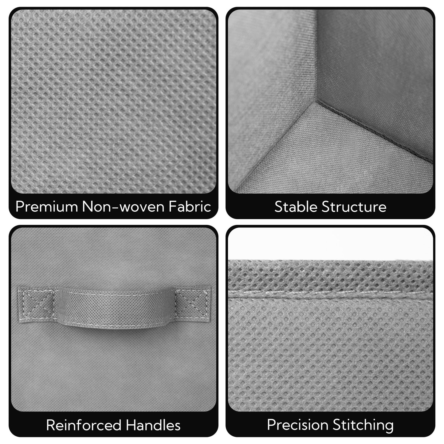 Cupic Cupid 6-Pack 11x11 Fabric Storage Cubes, Cube Storage Bins, Gray