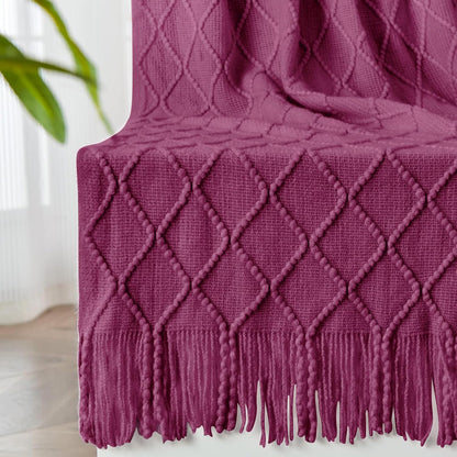 inhand Knitted Throw Blanket for Couch and Bed, Soft Living Room Home Decor Knitted Blanket with
