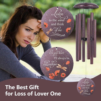 ASTARIN Dragonfly Wind Chimes for Loss of Loved One, Personalized Windchimes in Memory of a Loved