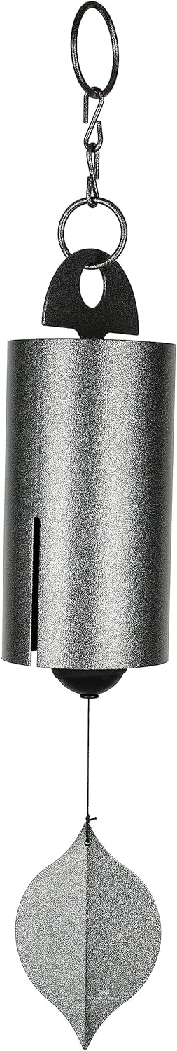 Woodstock Chimes Heroic Windbell Wind Chime for Outside 40" Large Silver,Deep Tone Sound, Outdoor