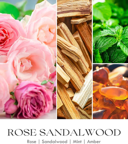 AOOVOO Rose Sandalwood Candles - 22 oz Scented Candles, Aromatherapy Candle, Soy Candle for Home