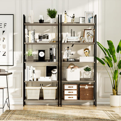 NUMENN Bookshelf, 5 Tier Bookshelves, Home Office Bookcase Shelf Storage Organizer, Free Standing