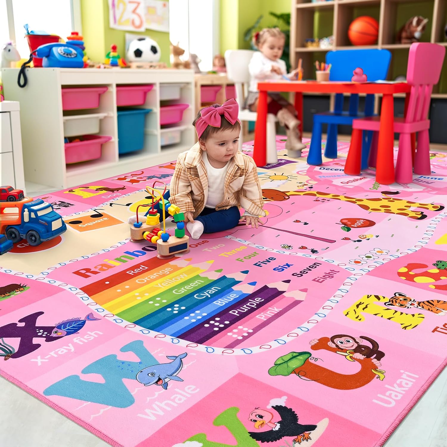 Kids Rugs for Playroom Bedroom Classroom Nursery, Non-Slip and Washable Rugs for Children Toddlers