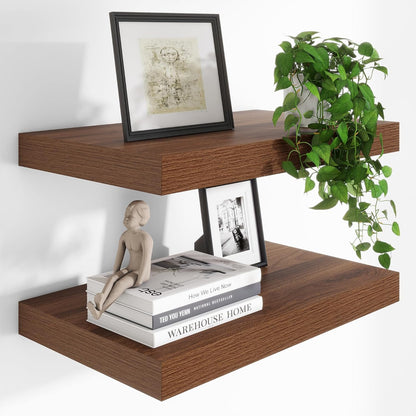 Heimlove 24 x 12 Inch Deep Floating Shelves Wall Mounted with Invisible Brackets,Storage Hanging
