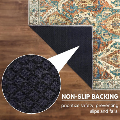 Keen Home Design 4x6 Rug - Machine Washable Area Rug with Non-Slip Backing, Ideal for Living Room