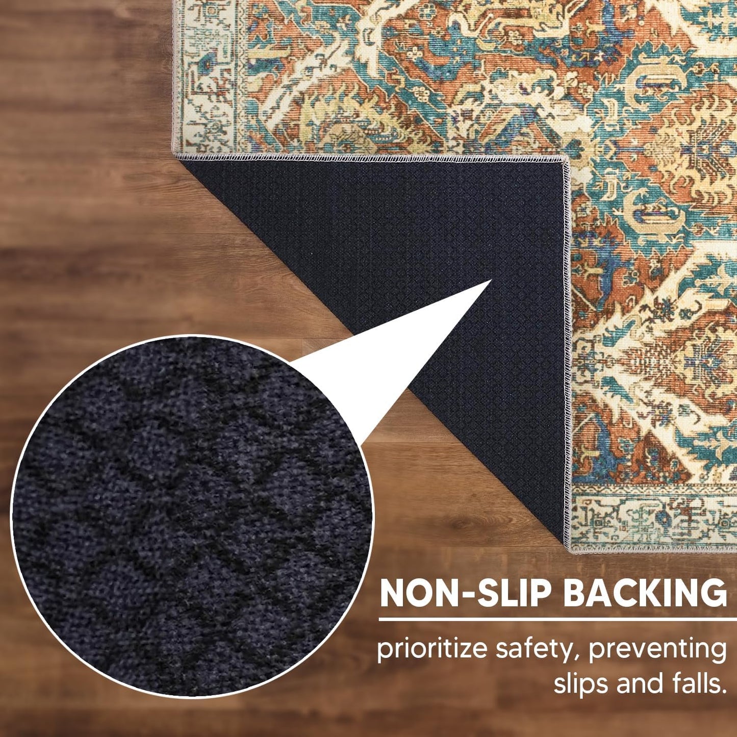 Keen Home Design 2x7 Rug - Machine Washable Runner Rug with Non-Slip Backing, Ideal for Hallway