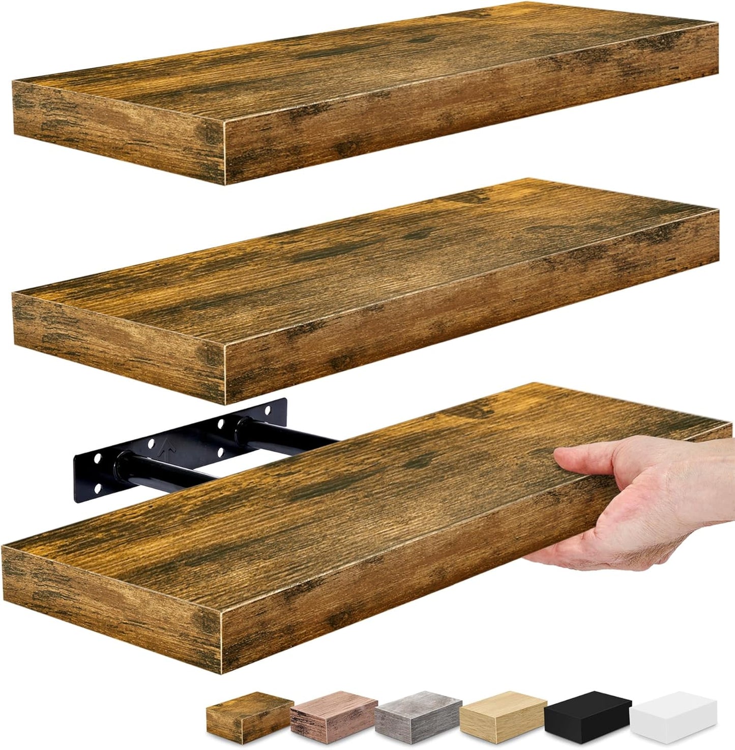 Sorbus Floating Shelves for Wall, Bathroom Shelves Wall Mounted for Kitchen, Bedroom, Bathroom
