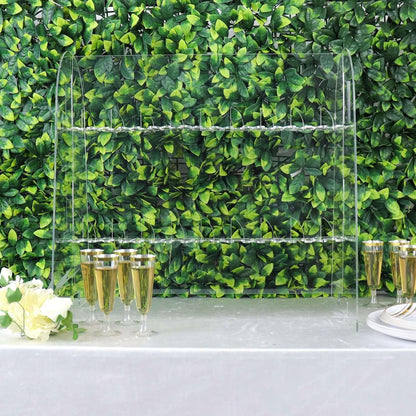 Tableclothsfactory 25" Clear Acrylic 2-Tier Wine Glass Stemware Rack, Champagne Flute Holder with