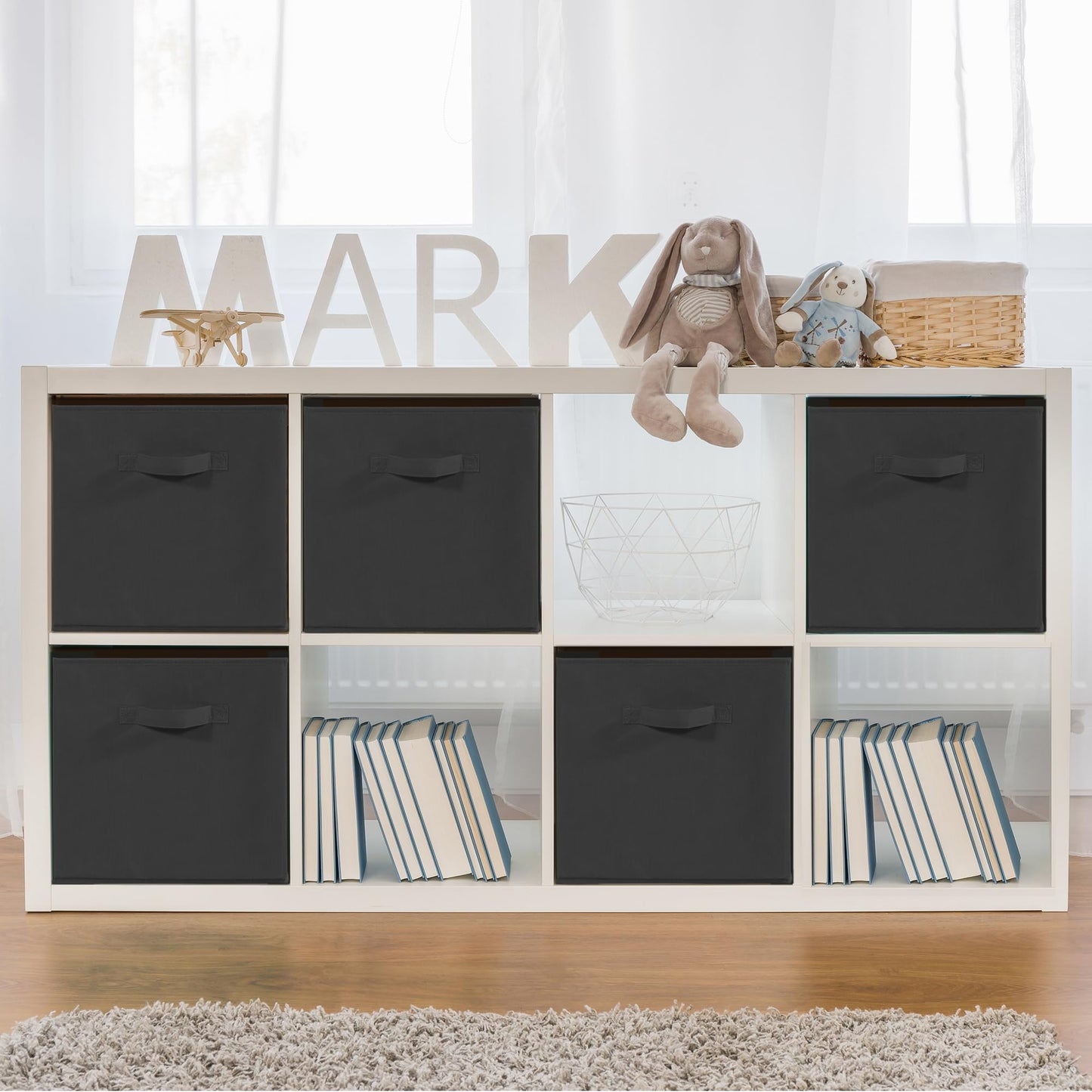 STORAGEIDEAS 11" Fabric Storage Bins, Collapsible Storage Cubes Organizer with Handles, Heavy Duty