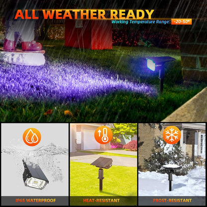 Solar Outdoor,40 LEDs Color Changing RGB Solar Landscape Path Lights,USB & Solar Powered