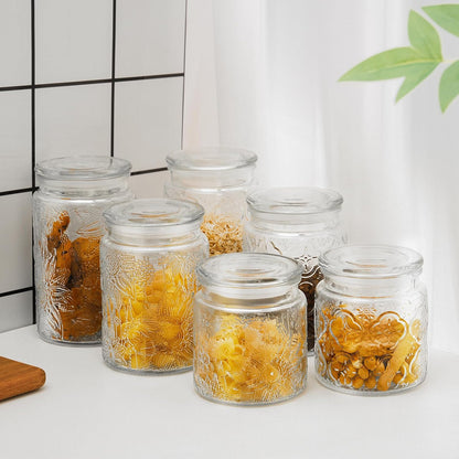 32oz Vintage Glass Jar With Lid, Glass Storage Containers, Airtight Kitchen Storage Containers For