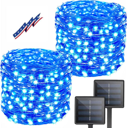 Solar String Lights Outdoor, 2-Pack Total 80FT 200 LED Solar Christmas Twinkle Lights Outside