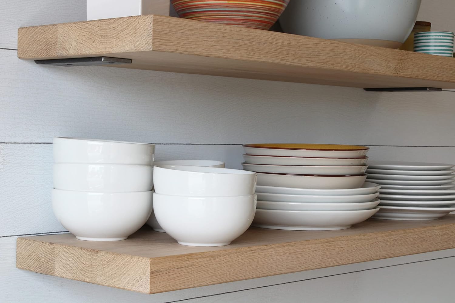 Urban Legacy Unfinished White Oak Deep Floating Shelves | Easy to Install Accent Modern Floating