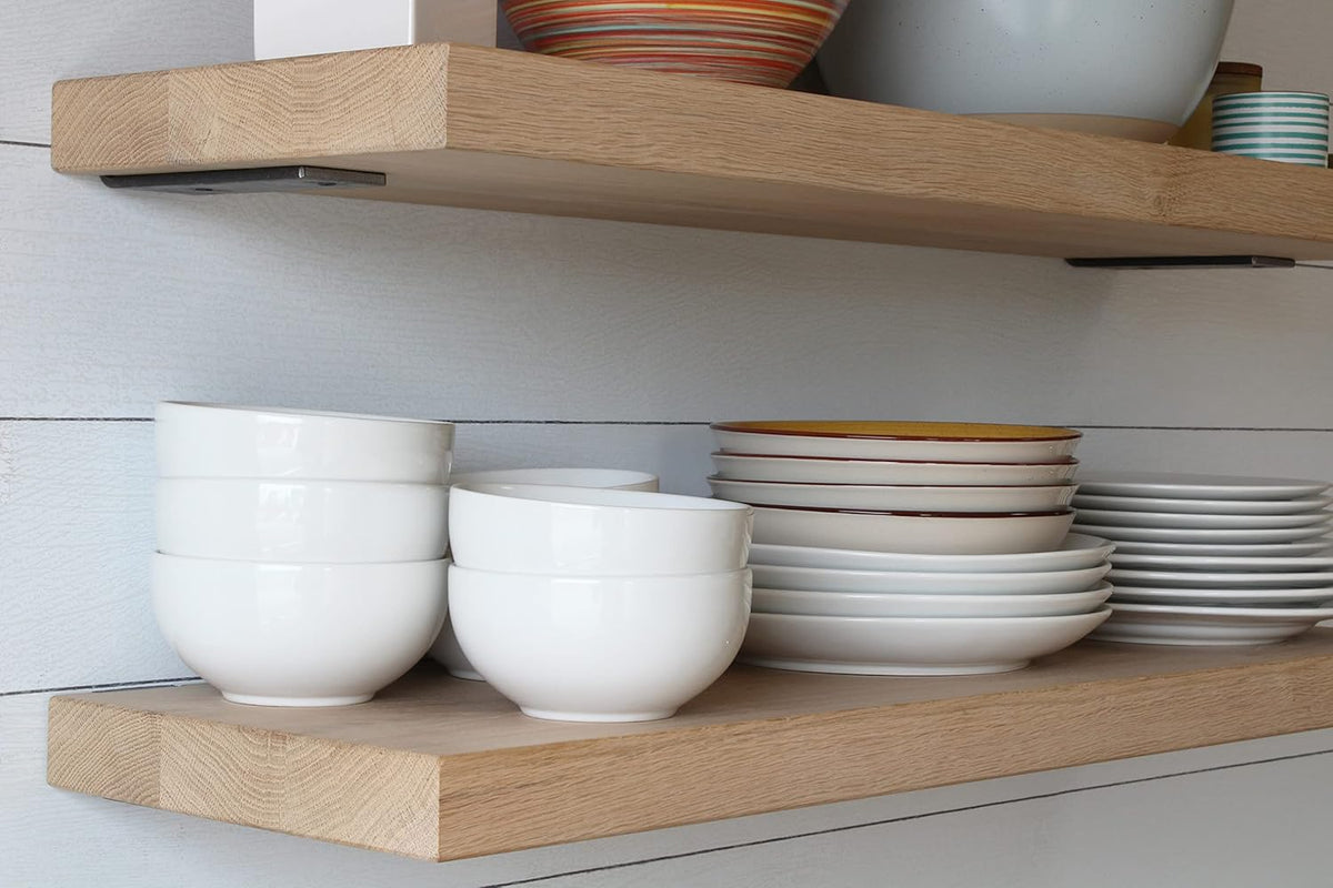 Urban Legacy Unfinished White Oak Deep Floating Shelves | Easy to Install Accent Modern Floating