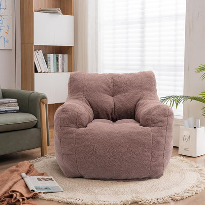 Recaceik Bean Bag Chairs, Tufted Soft Stuffed Bean Bag Chair with Filler, Fluffy Lazy Sofa Chair